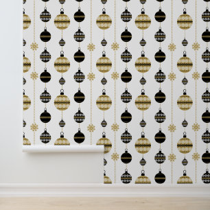 Festive Christmas Holiday tiled ornaments Wallpaper