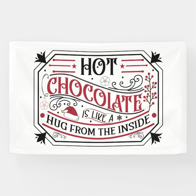 Festive Christmas hot chocolate hug Banner (Horizontal)