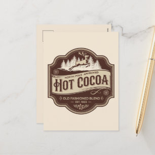 Festive Christmas hot cocoa add message Holiday Postcard