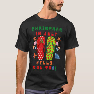 Festive Christmas In July Flip Flop Summer Beach T-Shirt