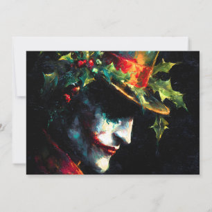 Festive Christmas Joker Portrait Holiday Card