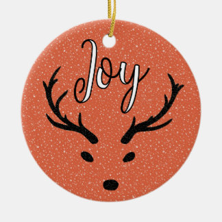 Festive Christmas Joy Custom Family Photo Holiday Ceramic Ornament