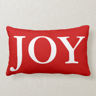 Festive Christmas Joy Red White Holiday Pillow