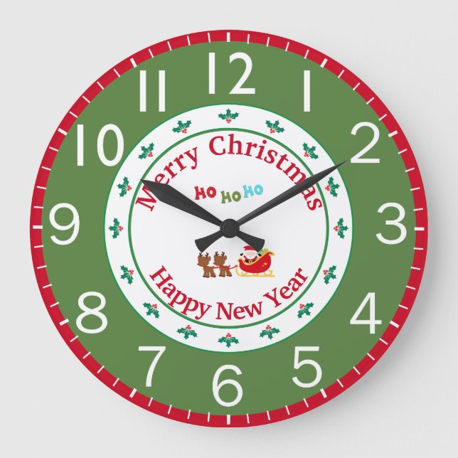 Festive Christmas Large Clock (Front)