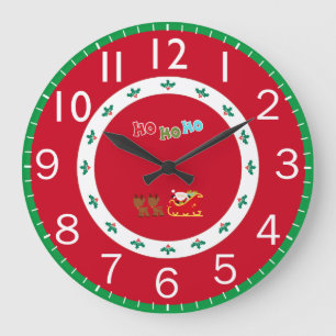 Festive Christmas Large Clock