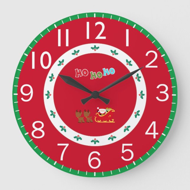 Festive Christmas Large Clock (Front)