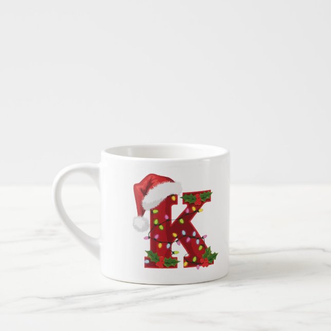 Festive Christmas Letter K Mug  (Left)