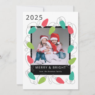 Festive Christmas Lights Photo Card