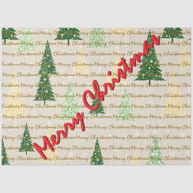 Festive Christmas Luxury Christmas Trees Tissue Paper (Front)