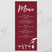Festive Christmas mid century modern cocktail menu