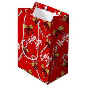 festive Christmas misc tiled pattern Medium Gift Bag