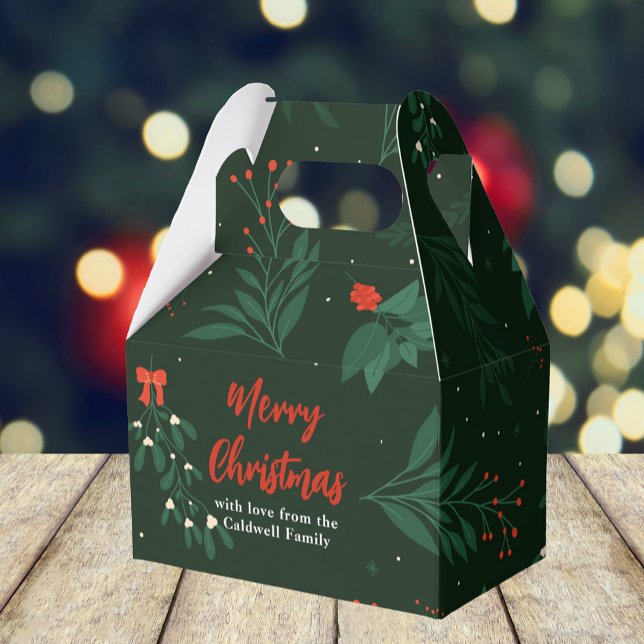 Festive Christmas Mistletoe Custom Holiday Party Favour Box (Creator Uploaded)