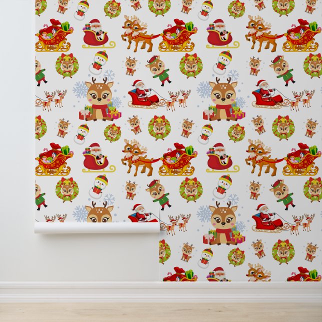 Festive Christmas mix tiled pattern  Wallpaper (Application)