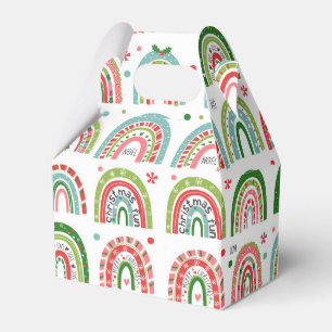 Festive Christmas Modern Rainbow Pattern Favour Box
