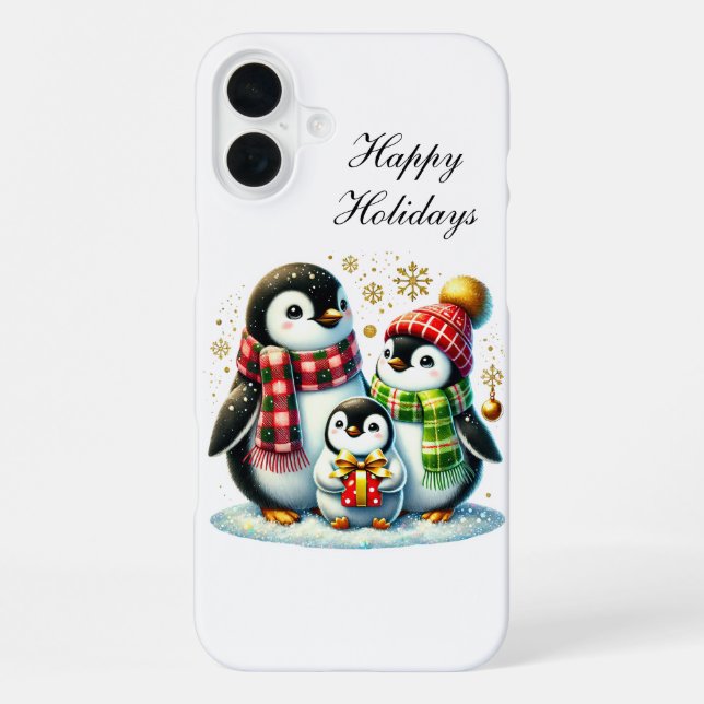 Festive Christmas monkey customisable iPhone 16 Pl Case (Back)