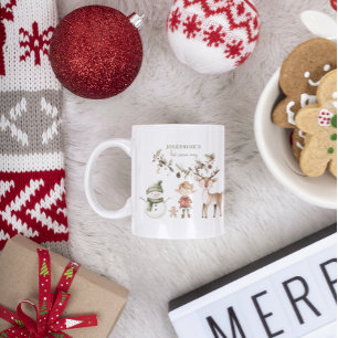 Festive Christmas Monogram Holiday Coffee Mug