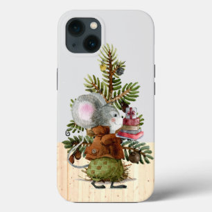 festive Christmas mouse Holiday  iPhone 13 Case