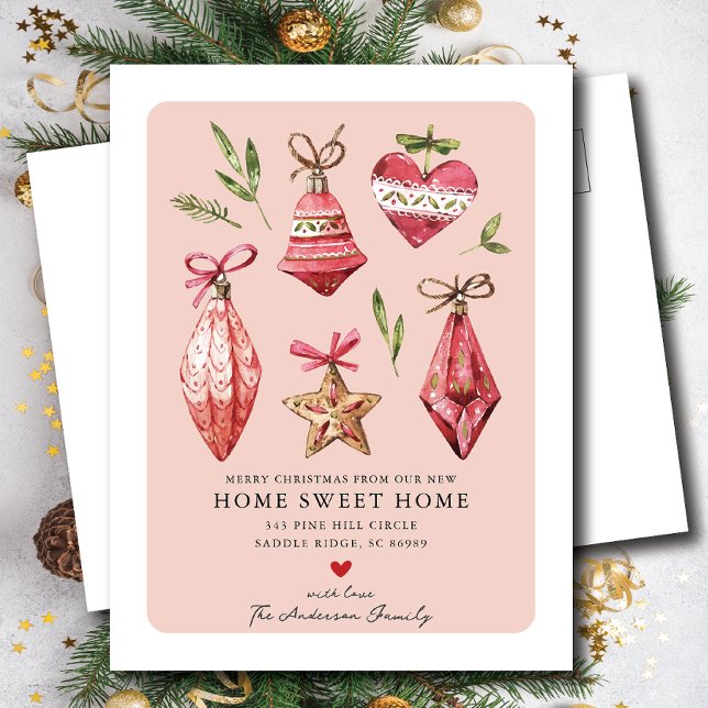 Festive Christmas Moving Announcement  Postcard (Creator Uploaded)