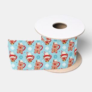 Festive Christmas Mug of Cocoa Satin Ribbon