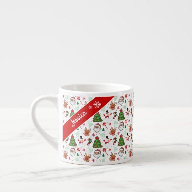 Festive Christmas Mug – Santa & Reindeer  (Left)