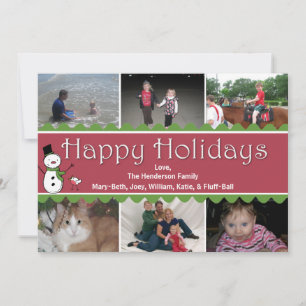 Festive Christmas Multi Photo Greeting Card