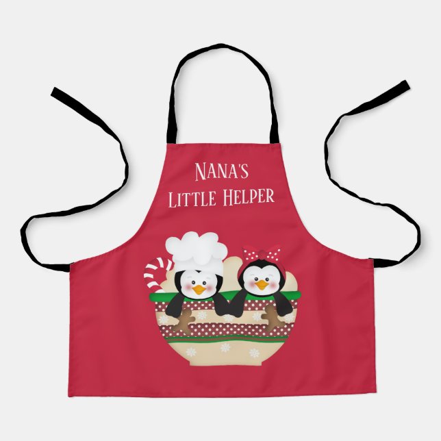 festive Christmas Nana's helper add text  Apron (Front)