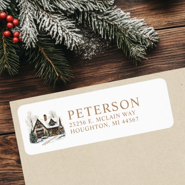 Festive Christmas New Home Return Address Label (Creator Uploaded)