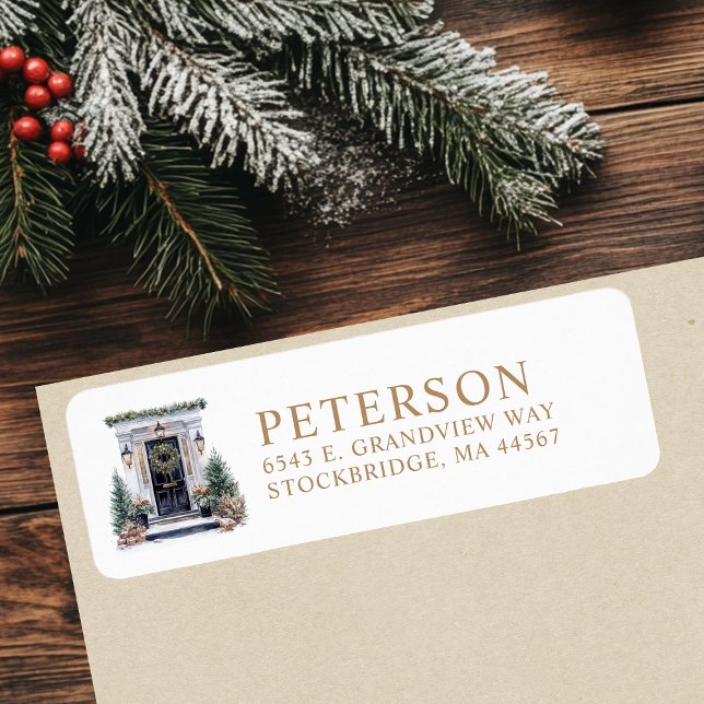 Festive Christmas New Home Return Address Label (Creator Uploaded)