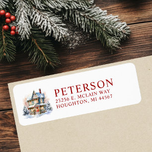 Festive Christmas New Home Return Address Label