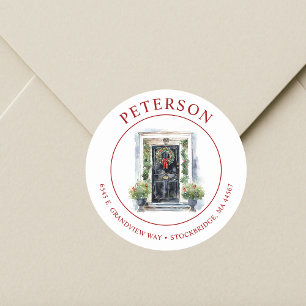 Festive Christmas New Home Return Address Labels