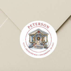 Festive Christmas New Home Return Address Labels