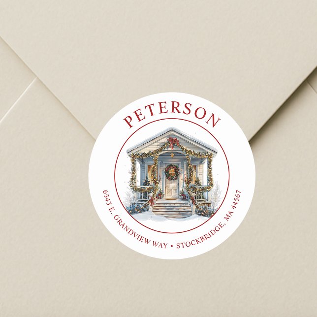 Festive Christmas New Home Return Address Labels (Creator Uploaded)