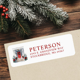 Festive Christmas New Home Return Address Labels