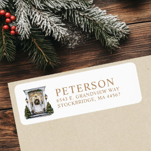 Festive Christmas New Home Return Address Labels