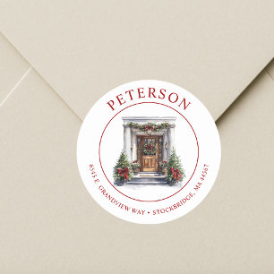 Festive Christmas New Home Return Address Labels