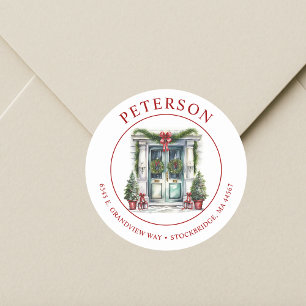 Festive Christmas New Home Return Address Labels
