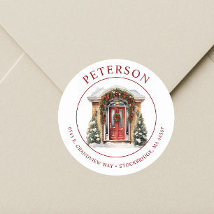 Festive Christmas New Home Return Address Labels