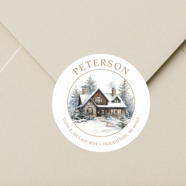 Festive Christmas New Home Return Address Labels (Creator Uploaded)
