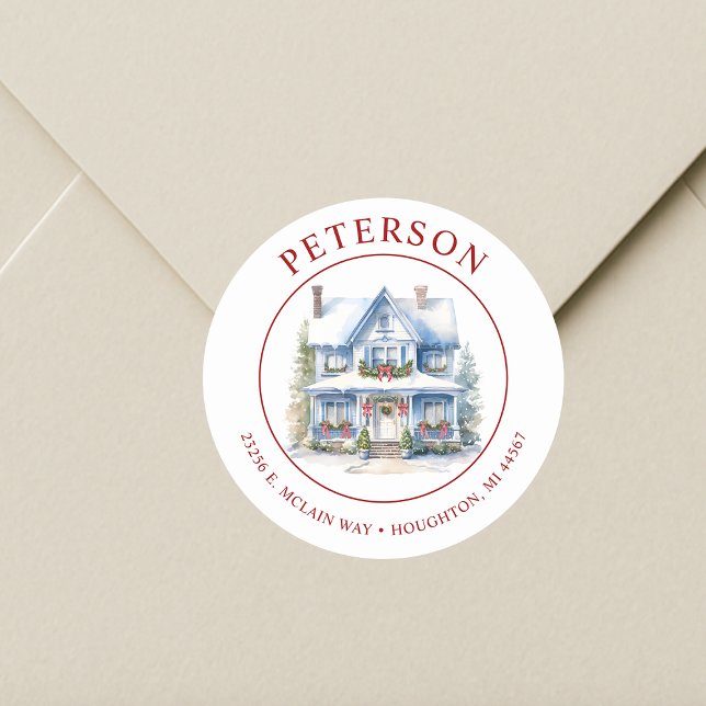 Festive Christmas New Home Return Address Labels (Creator Uploaded)
