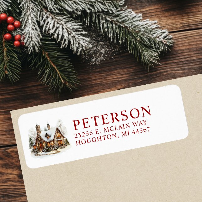 Festive Christmas New Home Return Address Return Address Label (Creator Uploaded)