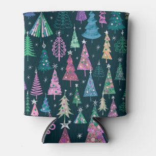 Festive Christmas New Year Pattern Can Cooler