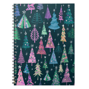 Festive Christmas New Year Pattern Notebook