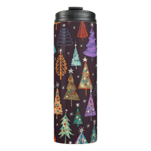 Festive Christmas New Year Pattern Thermal Tumbler