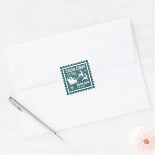 Festive Christmas North pole air mail Square Sticker