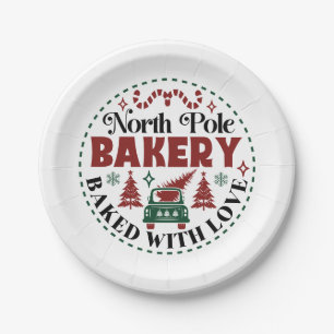 Festive Christmas North Pole Bakery Paper Plate