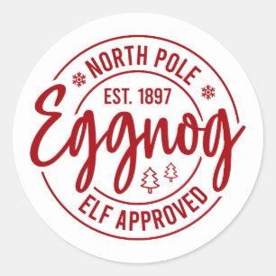 Festive Christmas North Pole eggnog Classic Round Sticker