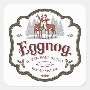 Festive Christmas North Pole eggnog  Square Sticker