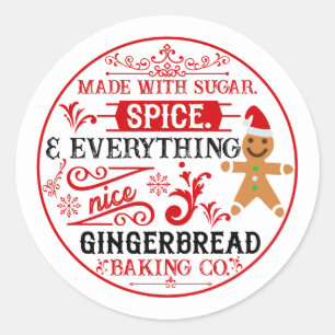 Festive Christmas North pole gingerbread bakery Classic Round Sticker