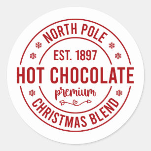 Festive Christmas North Pole hot chocolate Classic Round Sticker