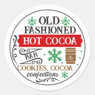 Festive Christmas North pole hot cocoa Classic Round Sticker